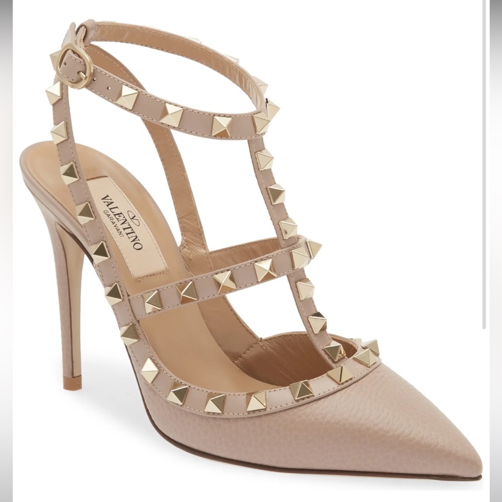Rockstud Ankle Strap Pump